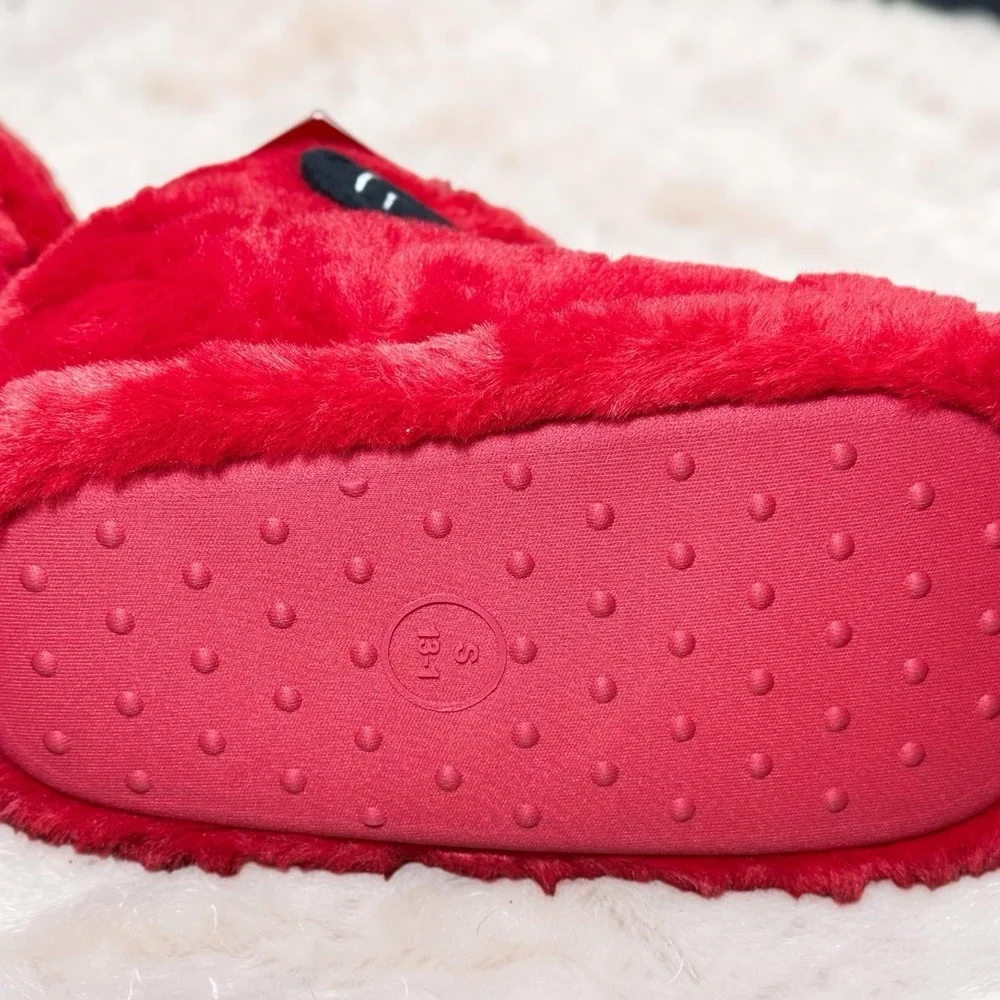 Wondershop Kids 13-1 Red Ski Boot Slippers Faux Fur Plush Christmas Target NWT